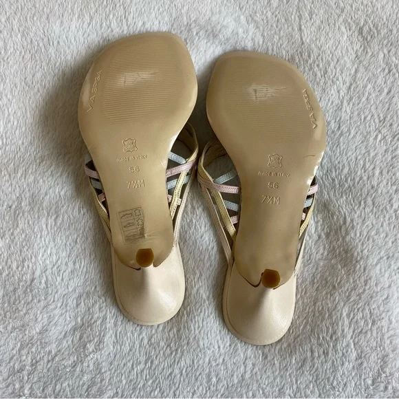 NEW Via Spiga Pastel Colors Kitten Heels Leather Sandals | 7 - Picture 7 of 11